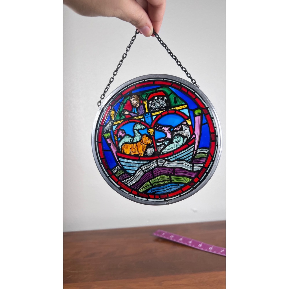 Winged Heart Noah's Ark Lincoln Cathedral Stained Glass Suncatcher 6" Excellent